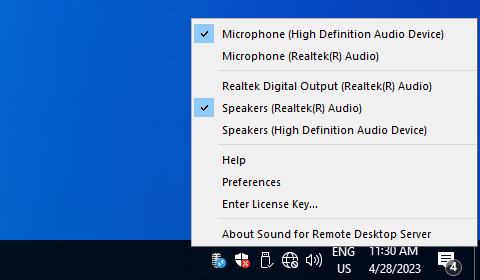 Sound for Remote Desktop screenshot
